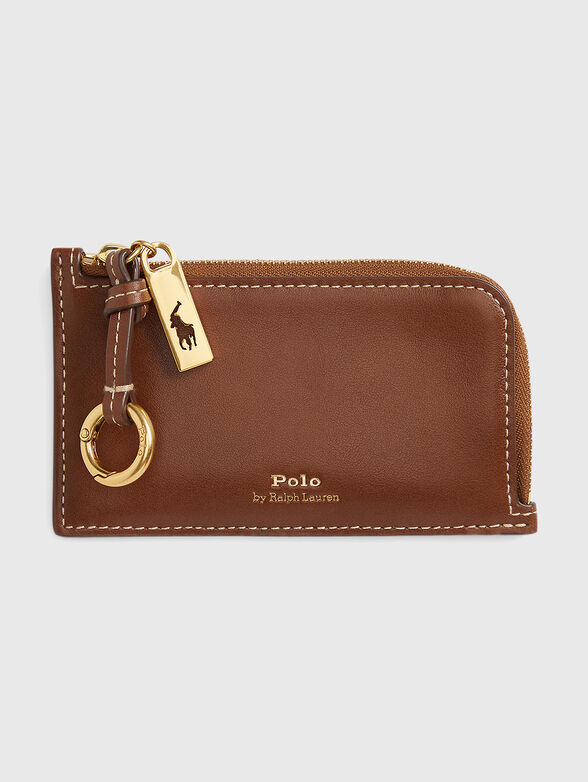Card holder with a zip and gold-tone accents - 1