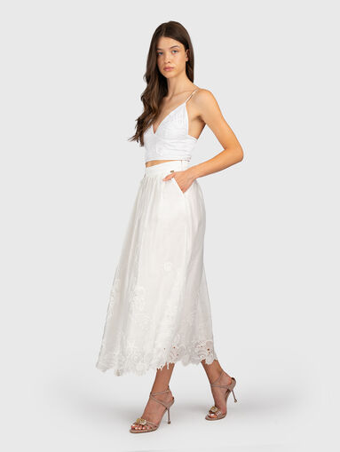 Linen-blend midi skirt - 5