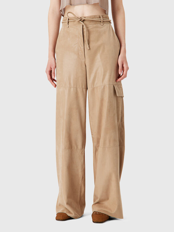 Leather trousers with cargo pocket - 1