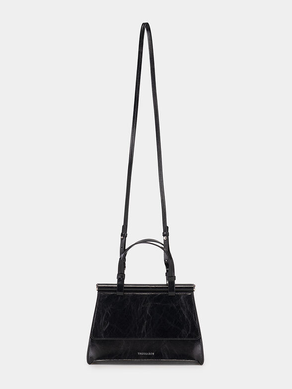 Black leather bag with cracked effect - 2