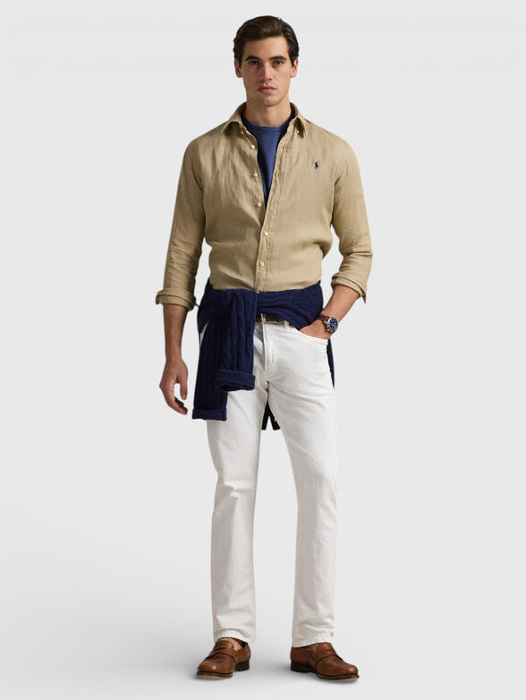 Linen shirt with logo embroidery - 2