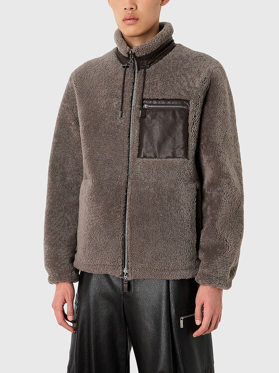 Двулицево кожено яке с джобове - 1