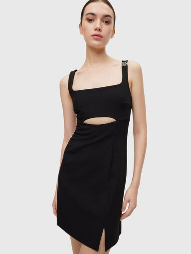 Black mini dress with cut-out detail - 3