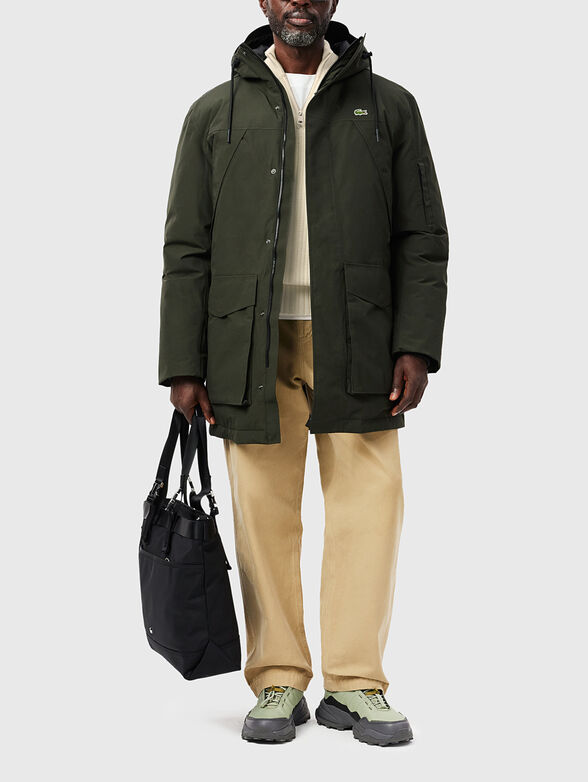 Sweater in blue with accent zip - 2