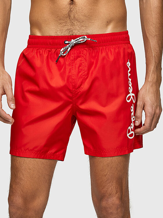  FINNICK black beach shorts with contrast logo  - 1