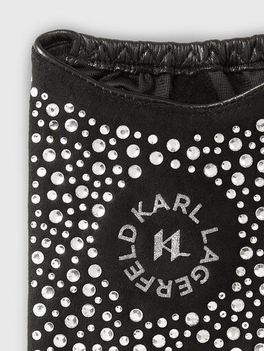 Gloves with appliqué rhinestones - 4