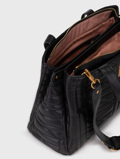 Black bag with quilted effect and logo - 5