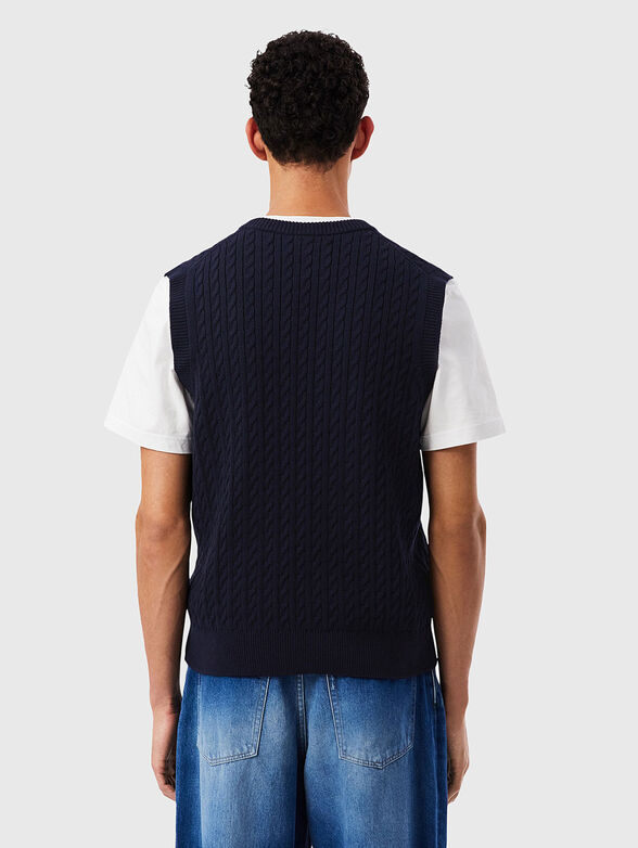Cable knit cotton sweater vest - 3