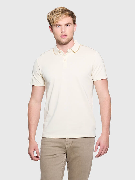 Black cotton polo shirt with details - 1