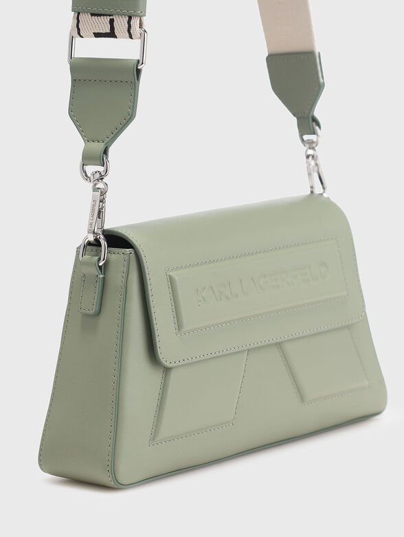 Leather crossbody bag with logo - 5