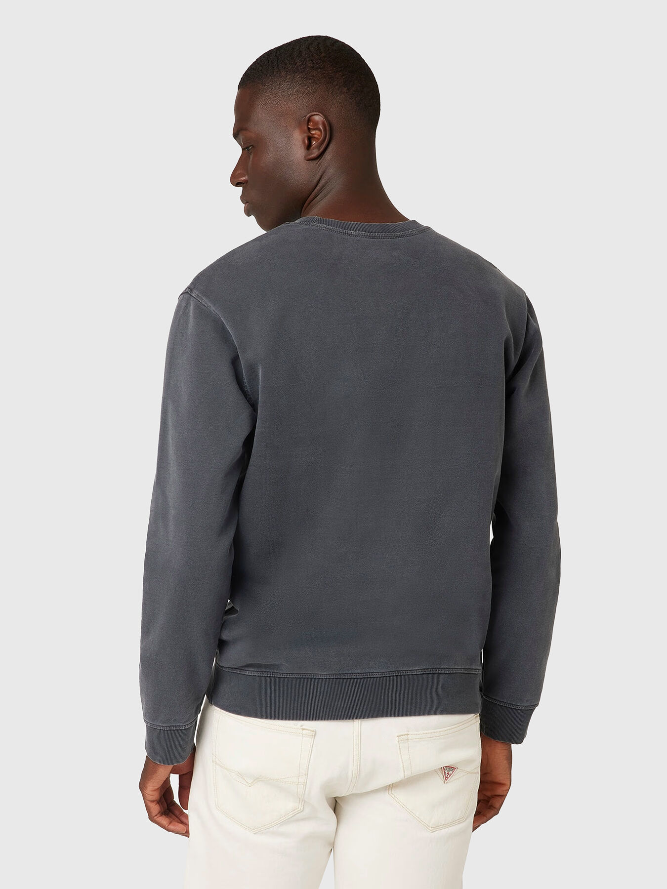 Rond neck sweatshirt with logo patch brand GUESS