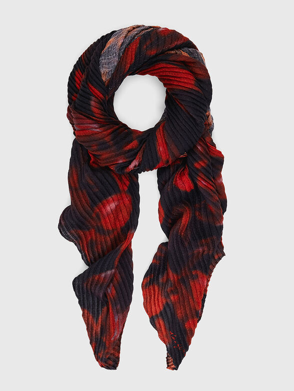 Long scarf with floral motif - 1