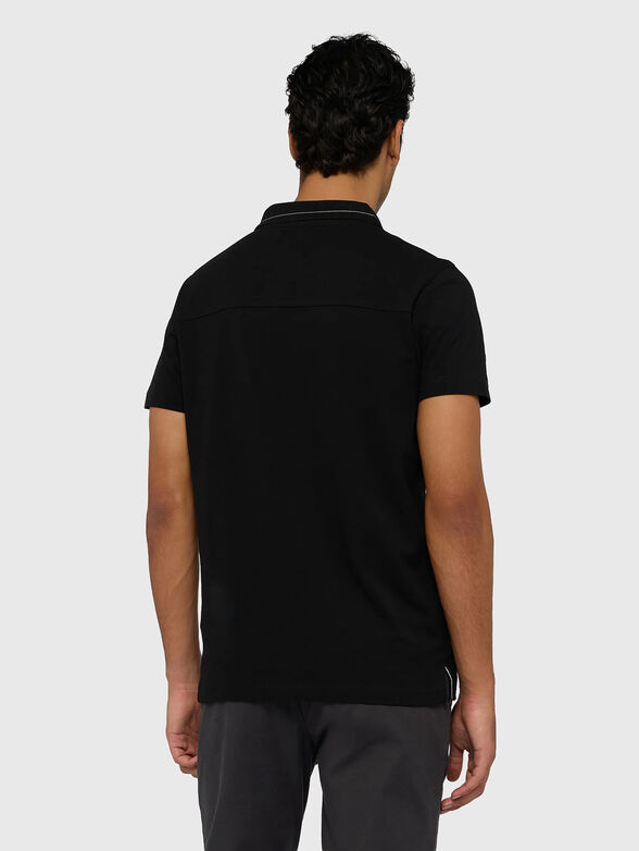 Cotton polo shirt with accent collar - 3