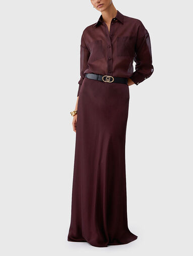 Maxi skirt with a satin-effect - 4