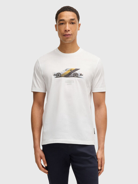 Cotton T-shirt with print and logo - 1