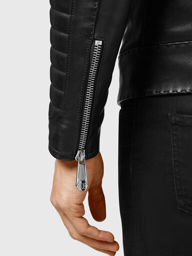 Black leather jacket - 4