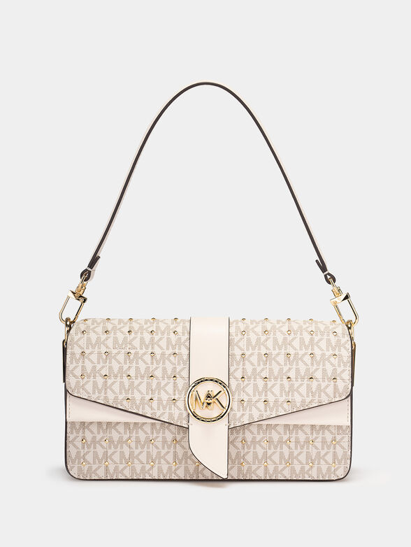 Shoulder bag with monogram logo print - 1