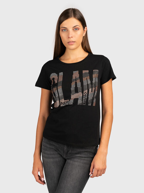 Black T-shirt with accent writing - 1