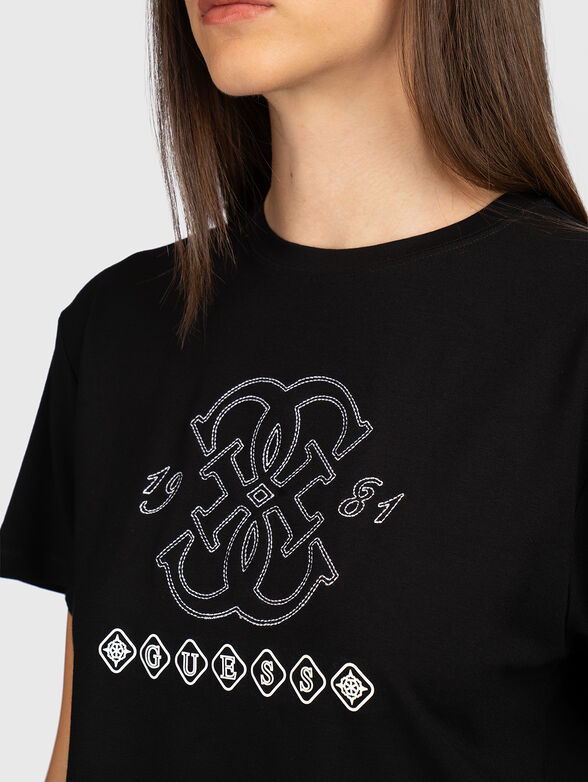 Black cotton t-shirt - 3