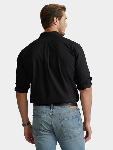 Cotton Oxford shirt in black color - 4