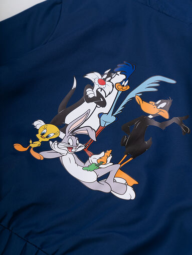 LYCHEN dark blue hooded jacket with print - 4