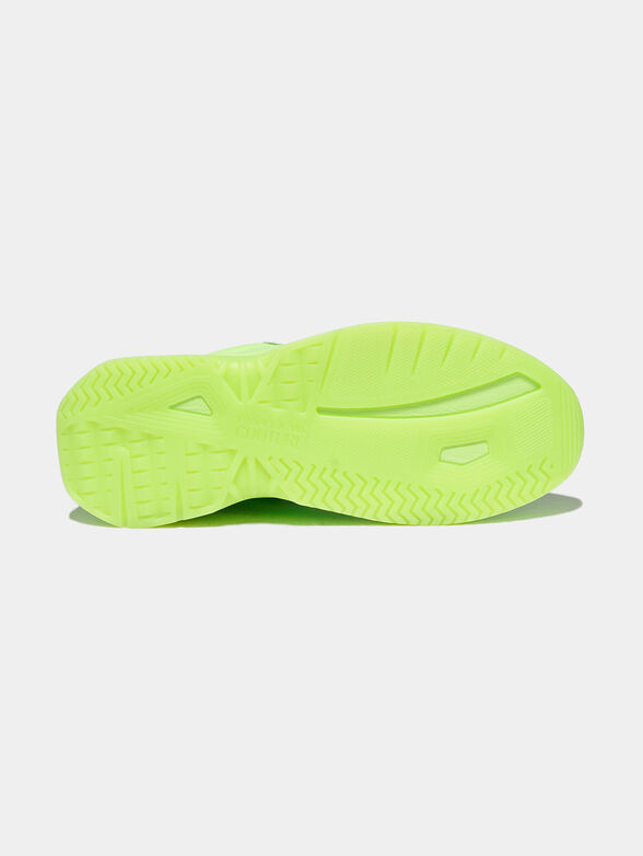 Leather sneakers in neon green - 6