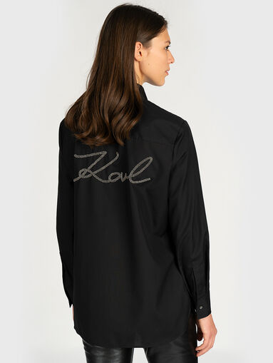 Cotton shirt with bead logo - 4