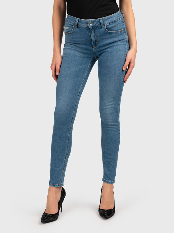 High-rise skinny jeans with logo detail - 1