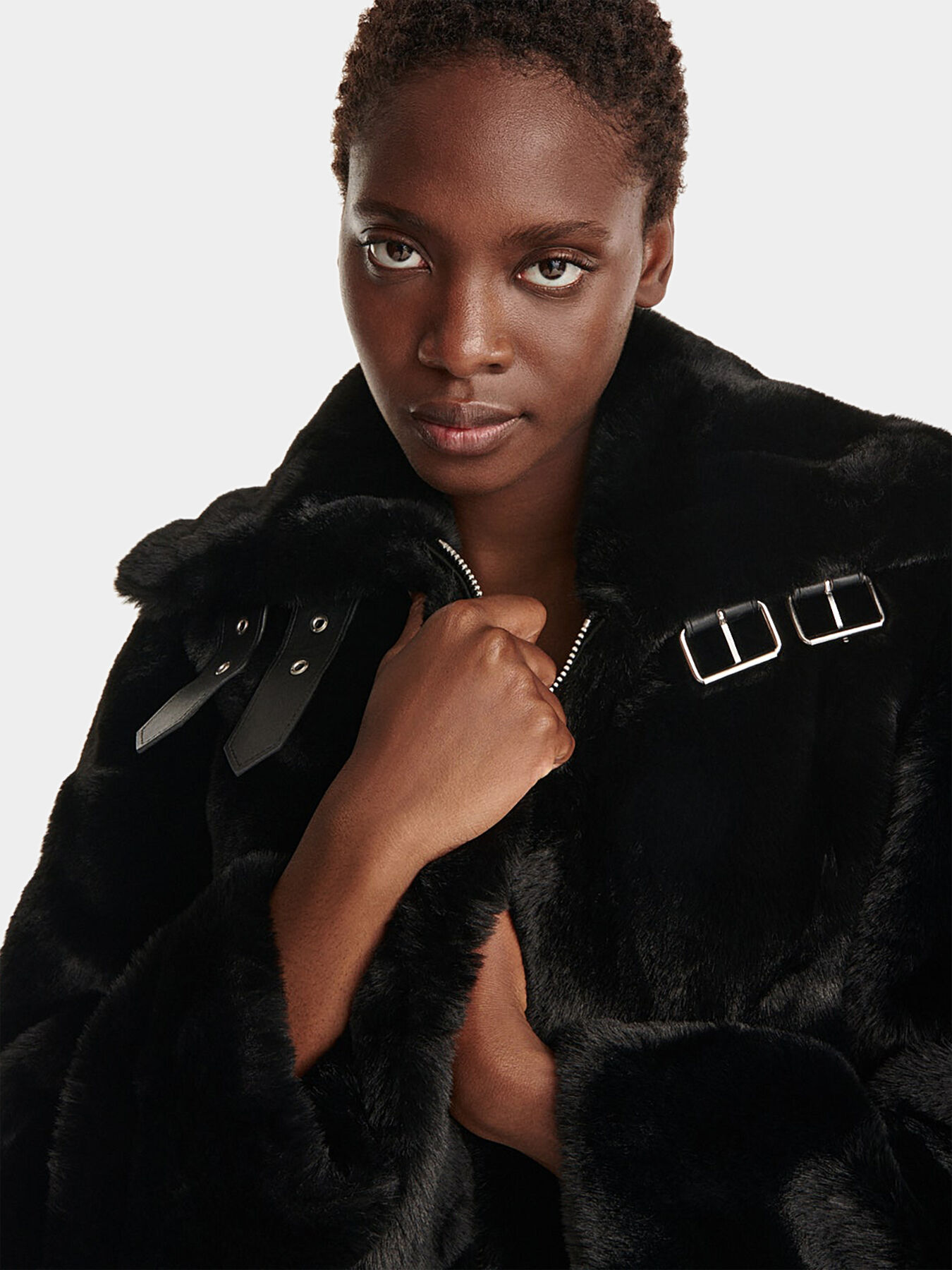 Fur biker jacket hot sale
