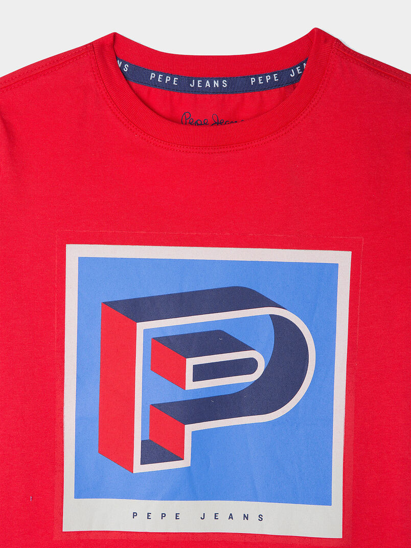 CAIKEN red cotton T-shirt - 3