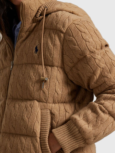 Hooded wool and cashmere jacket - 5