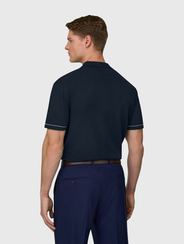 Dark blue cotton polo shirt - 3
