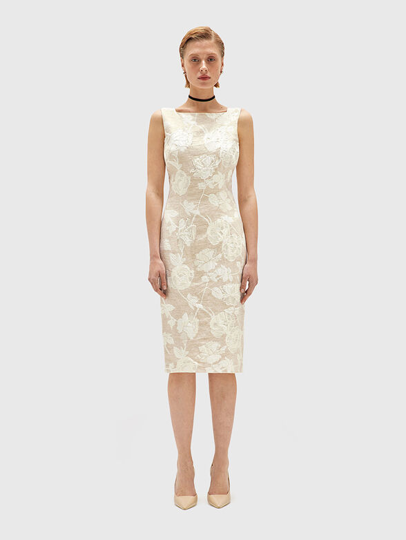 Midi dress with floral motifs - 1