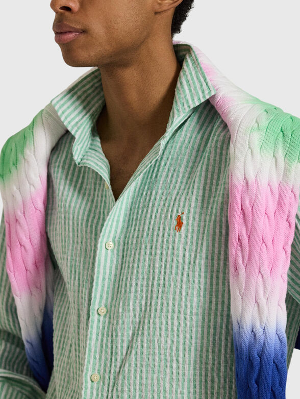 Long-sleeved cotton and linen shirt - 4