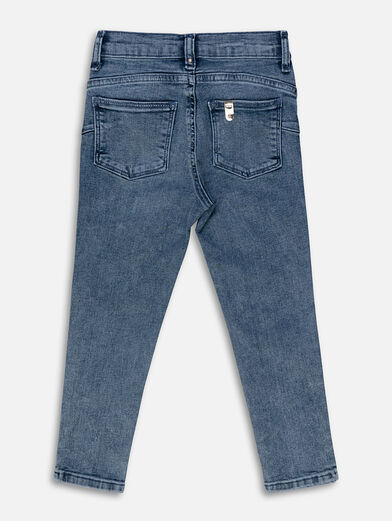 Jeans with rhinestone inscription - 2