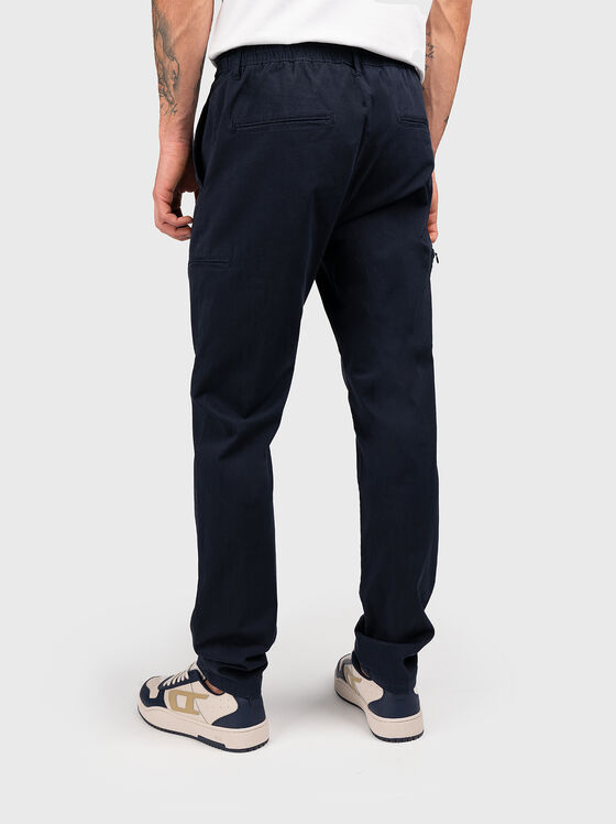 Dark blue chino trousers with laces - 2