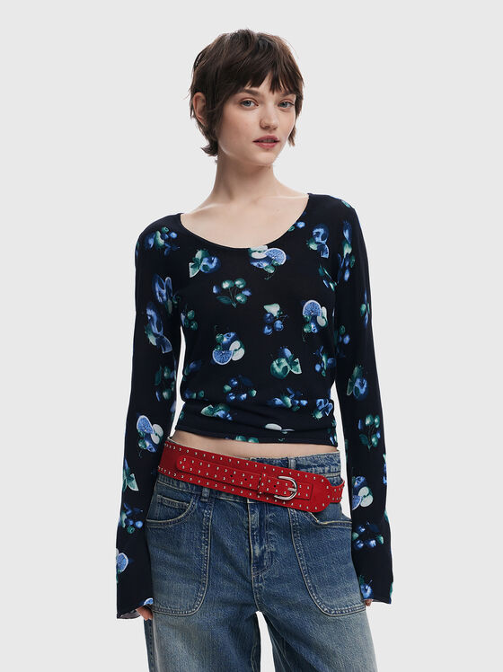 Slim sweater with print - 1