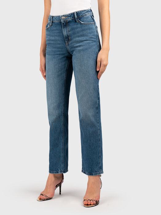 Straight cotton blend jeans 