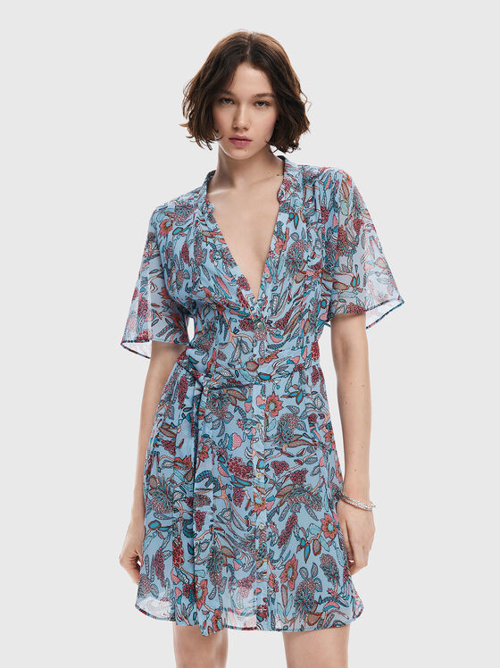 Миди рокля с флорален принт - 1