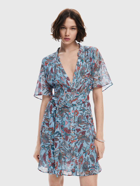 Floral print midi dress - 1