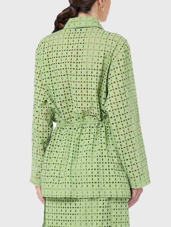 Perforated jacket in green   - 3