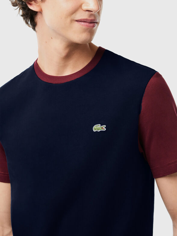 Black T-shirt with embroidered logo  - 4