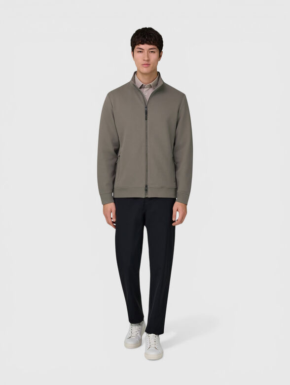 Cotton blend sweatshirt with zip - 2