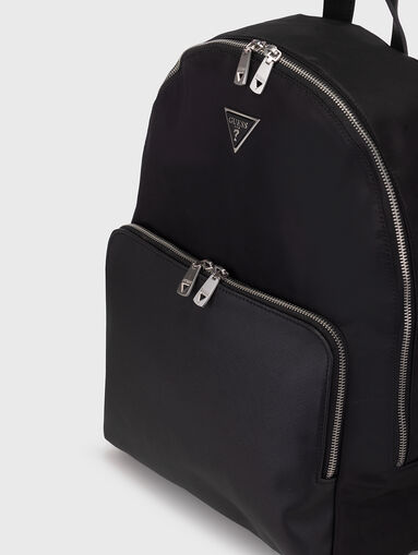 Black backpack with logo motif  - 5