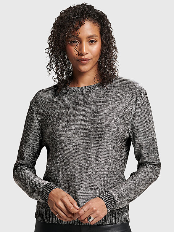 Knitted sweater with metallic effect  - 1