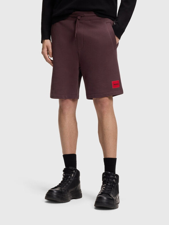 Cotton sports shorts with logo - 1