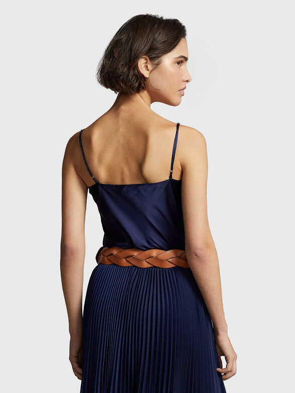 Dark blue silk top - 3