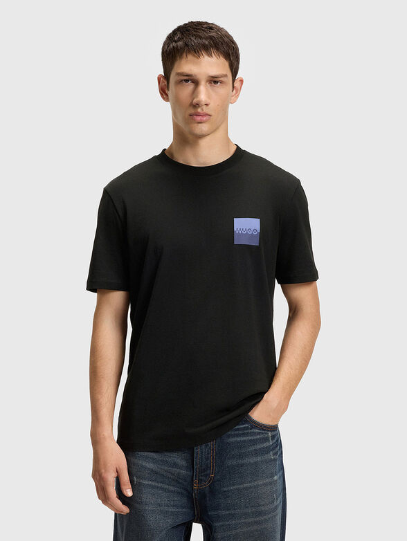 Cotton T-shirt with oval neckline - 1