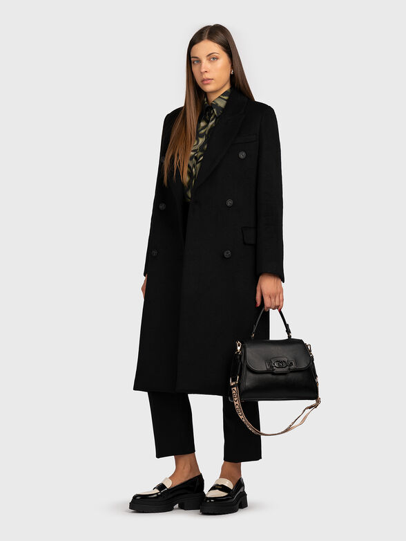 Black wool blend coat - 2