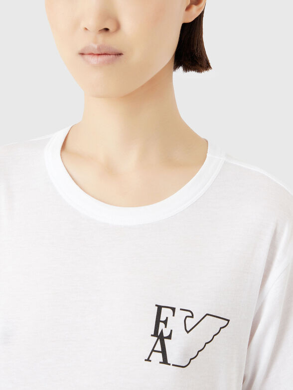 T-shirt with oval neckline and micro logo print - 4